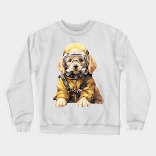 Golden Retriever Dog Wearing Gas Mask Crewneck Sweatshirt